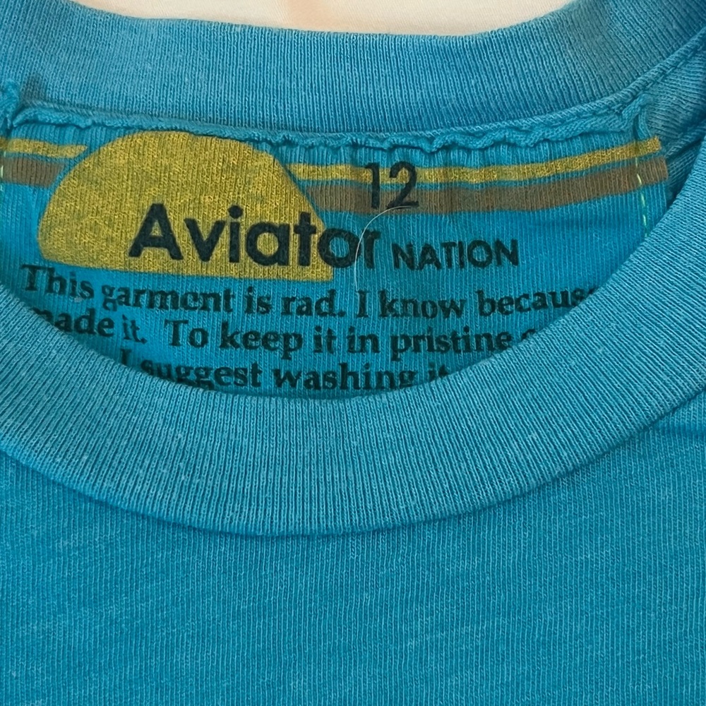Aviator Nation Blue Lightning Bolt Kids Tee - Picture 2 of 3